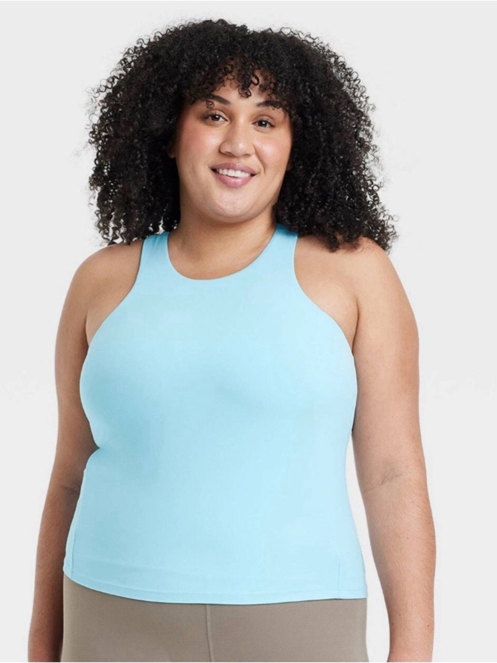 All In Motion New-Women's Everyday Soft Racerback Tank Top Light Blue Size 4X